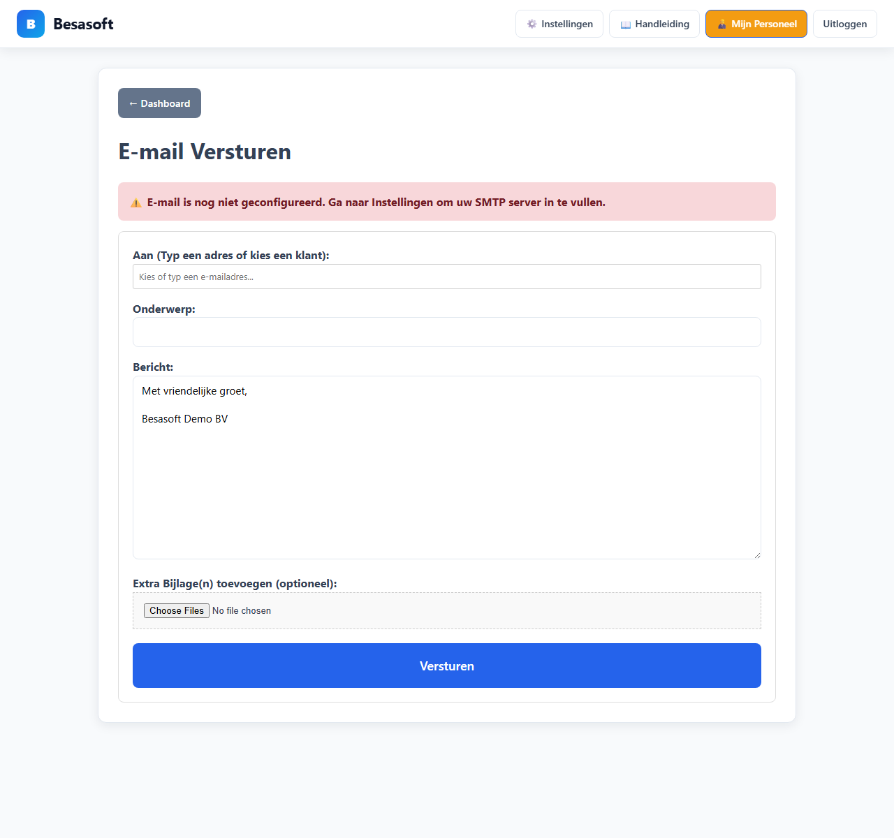 Scherm E-mail versturen